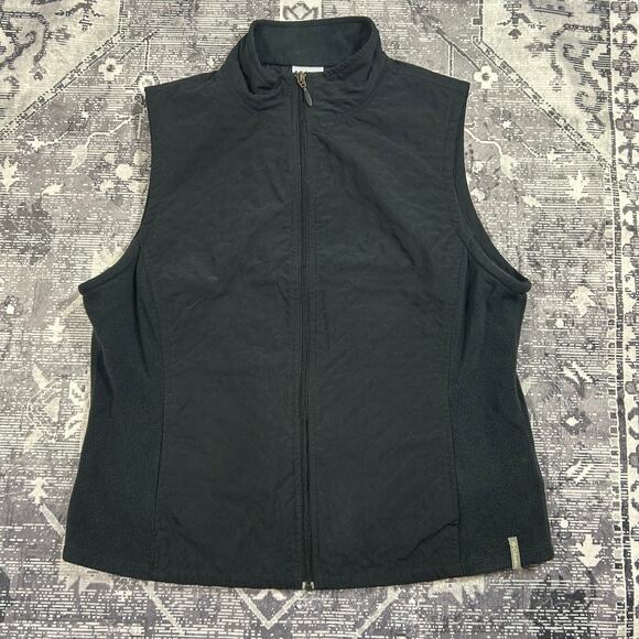 Columbia Jackets & Blazers - Columbia Women's Quilted Full Zip Fleece Side Vest Black Size M Camping Gorpcore